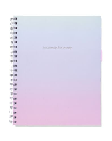 Cahier &agrave; spirale 10 en 1 A4 lignes d&eacute;grad&eacute; de couleurs - 14102216 - HEMA