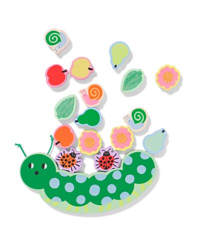 wiebel rups 19.5x2.5x19.5cm hout - 15100203 - HEMA