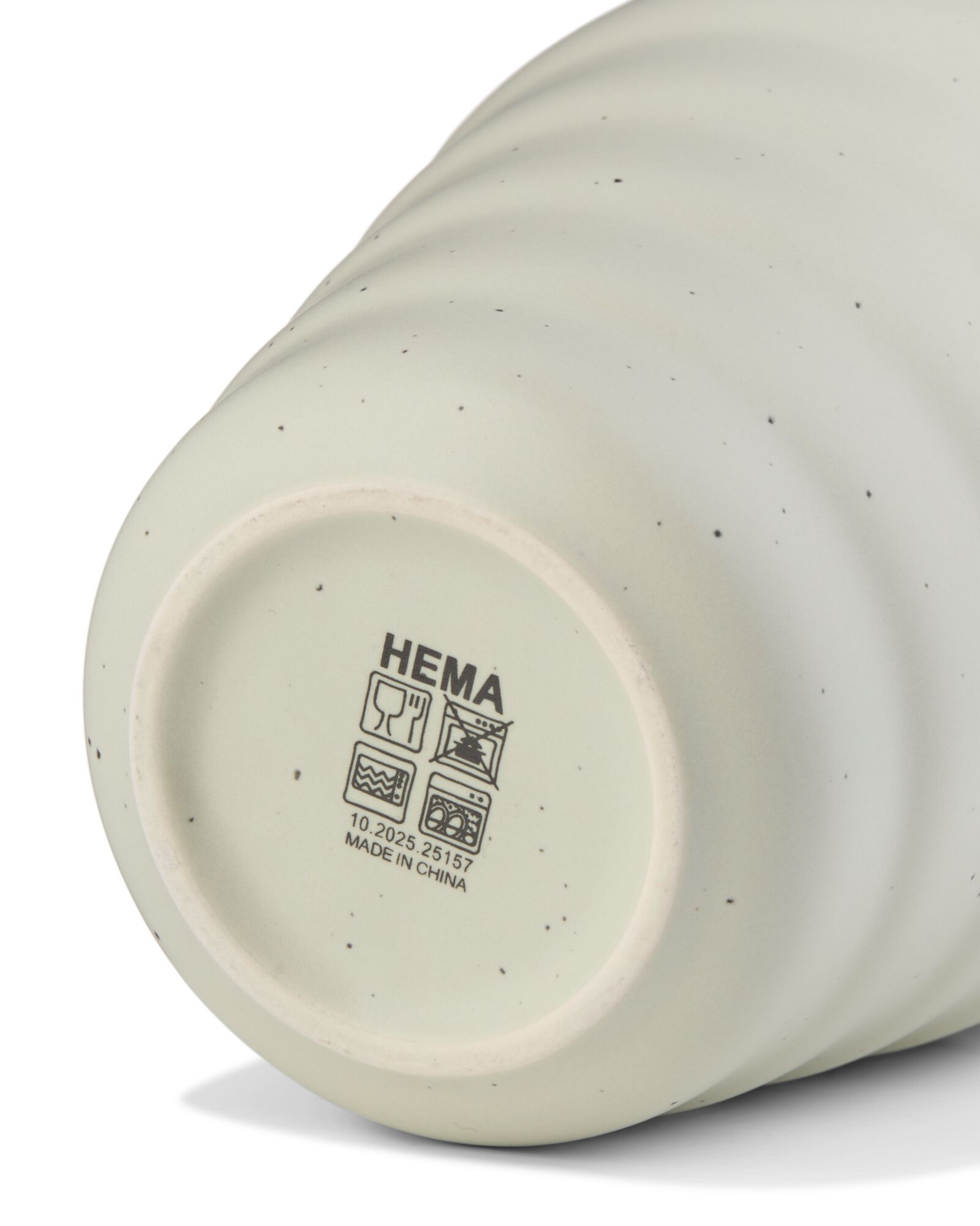 Cappuccinobecher 300 ml, Trend, Steingut, gesprenkelt, grau - 80660364 - HEMA