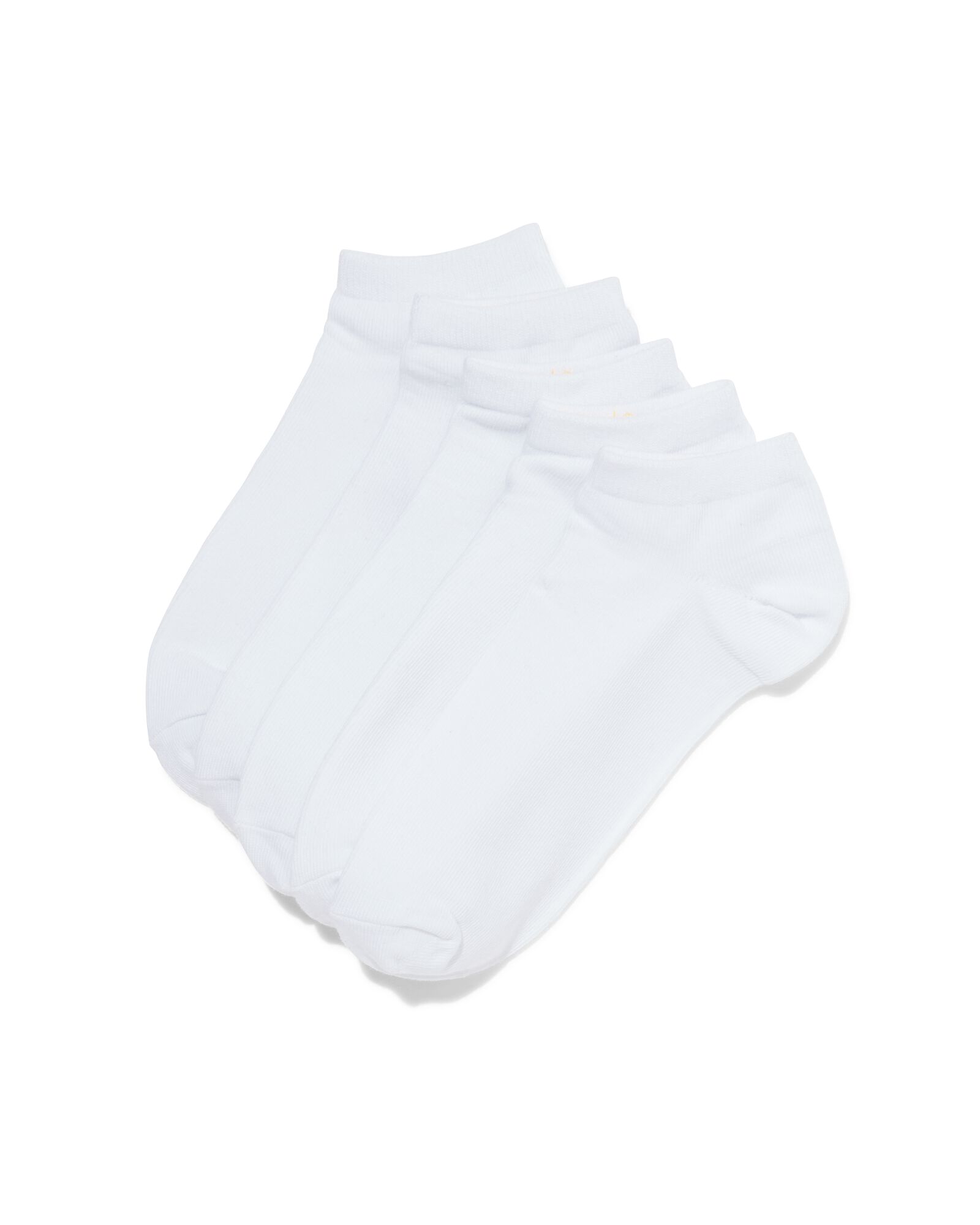 dames enkelsokken met katoen - 5 paar wit wit - 1000026990 - HEMA