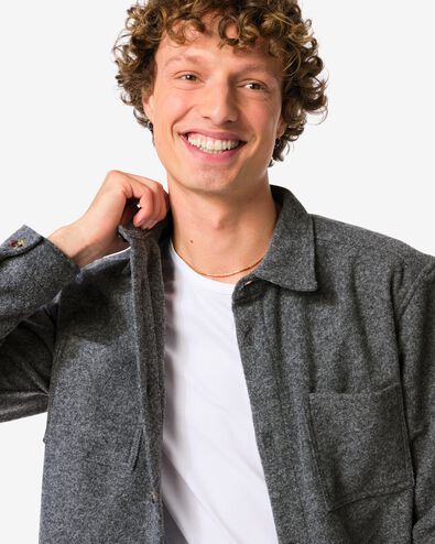 chemise Sean homme gris chiné gris chiné - 2170930GREYMELANGE - HEMA