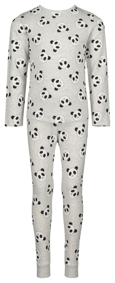 pyjama enfant avec bambou panda gris chiné - 1000021077 - HEMA
