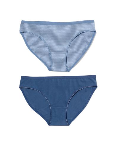 2 slips femme coton stretch bleu L - 19620927 - HEMA