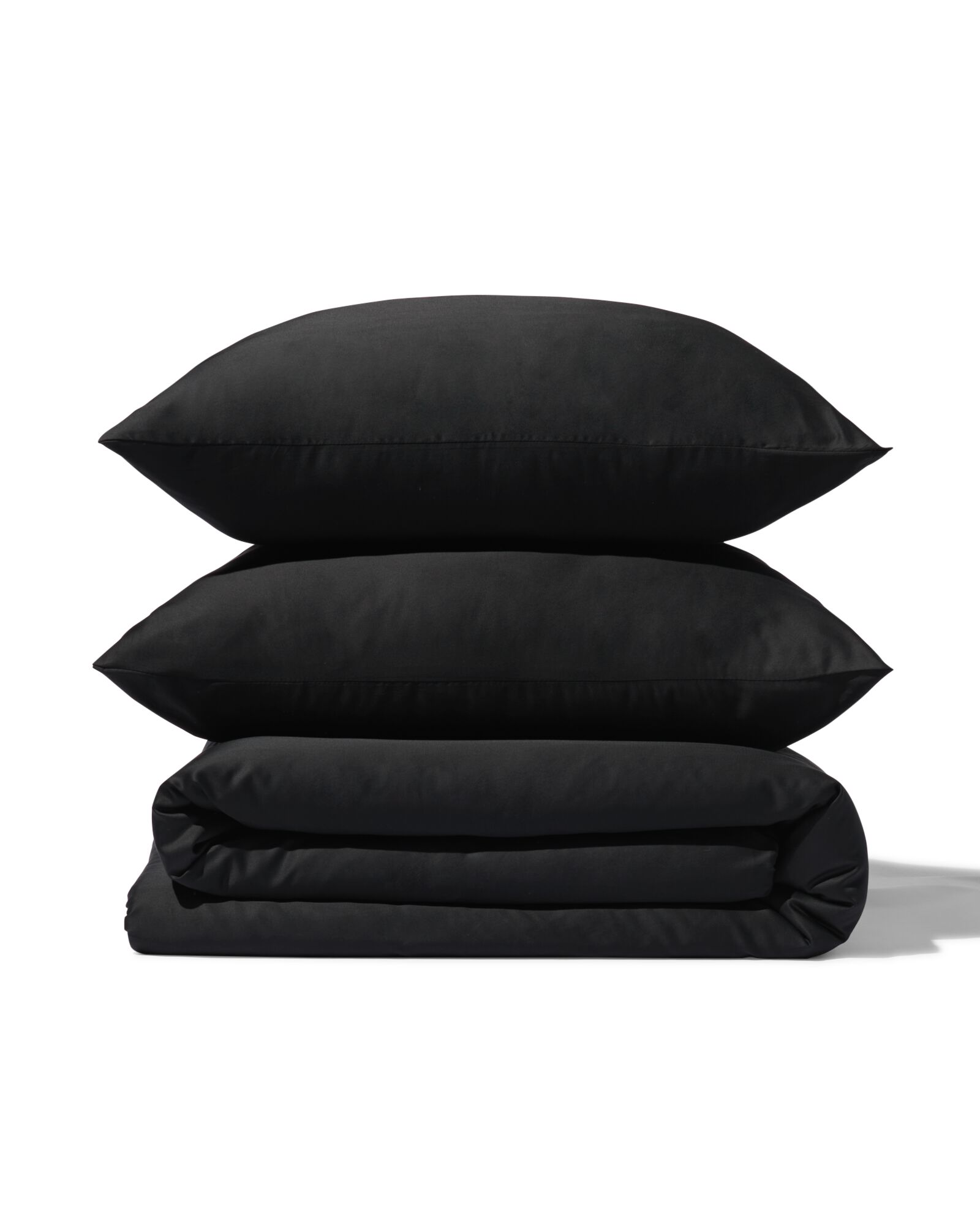 housse de couette 200x200/220 cm coton h&ocirc;tel satin noir - 5790274 - HEMA