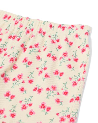 kinder shortama bloem  gebroken wit - 23000380OFFWHITE - HEMA