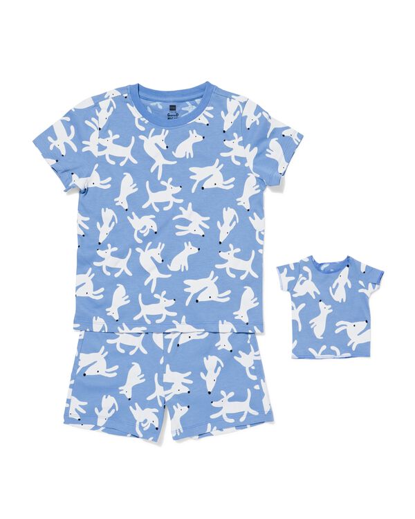 kindershortama honden met poppenpyjama blauw blauw - 23001060BLUE - HEMA