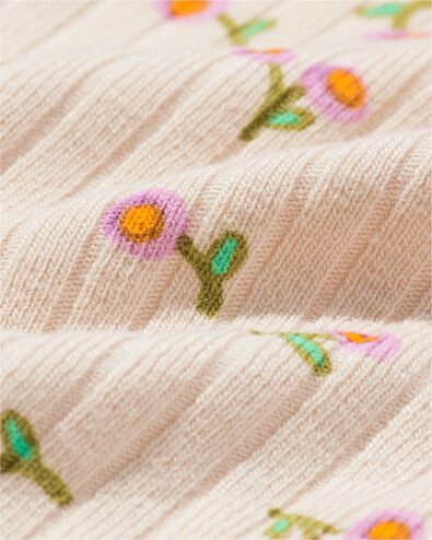 Newborn-Strampler zum Mitwachsen, LENZING&trade; ECOVERO&trade;-Viskose, gerippt, Blumen ecru ecru - 33446020ECRU - HEMA