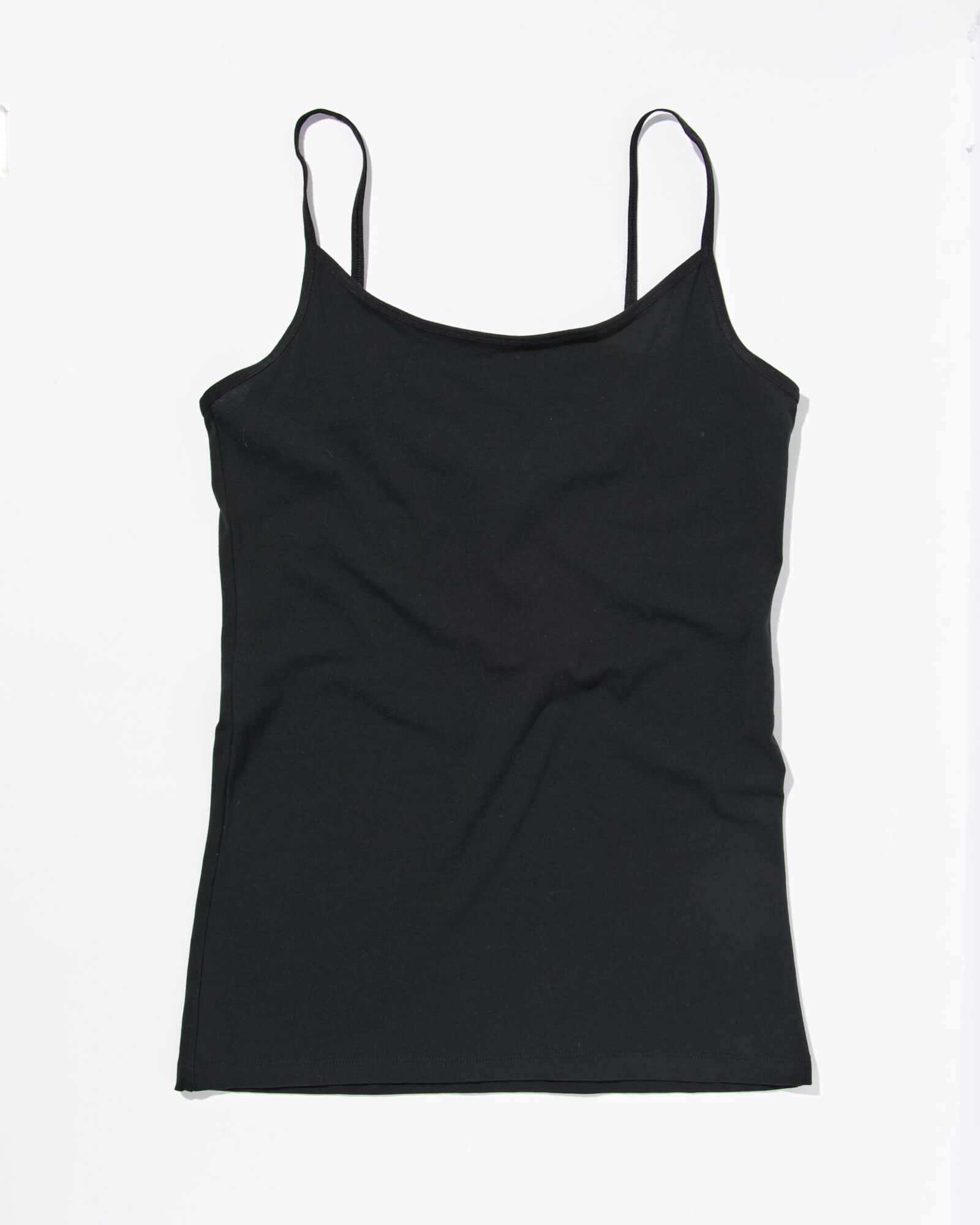 d&eacute;bardeur femme coton &agrave; bretelles spaghetti noir - 1000002181 - HEMA