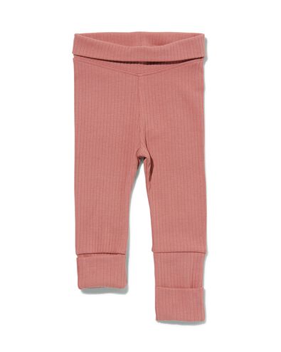 newborn meegroei legging rib roze - 1000029877 - HEMA