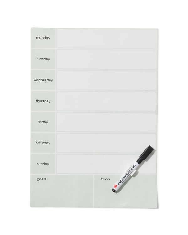 Selbstklebender Wochenplaner 24 &times; 34 cm, gr&uuml;n - 14803974 - HEMA
