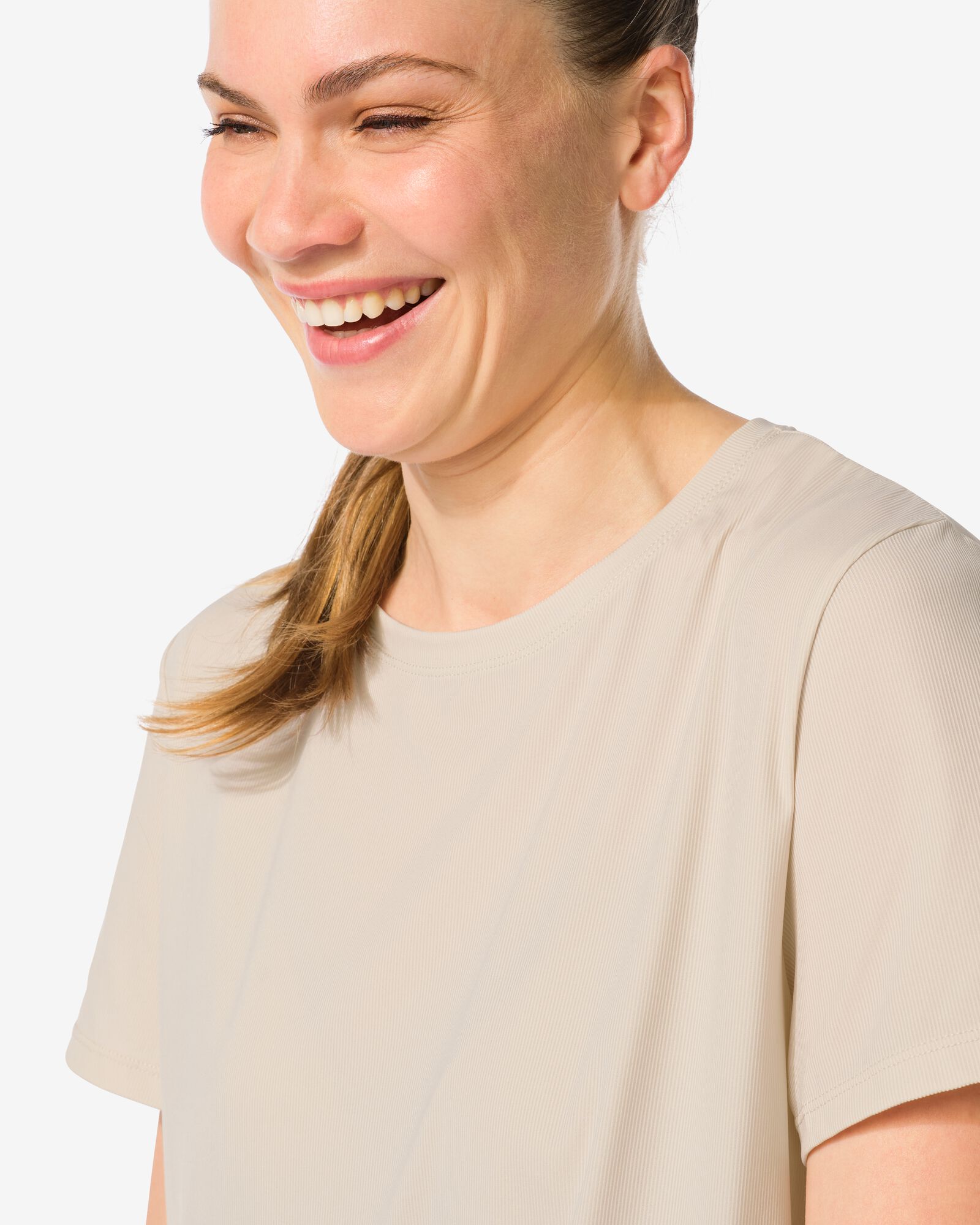 damessportshirt creme creme - 36030374CREAM - HEMA