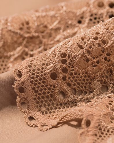 medium corrigerende slip hoge taille met kant lichtbruin lichtbruin - 21500355LIGHTBROWN - HEMA