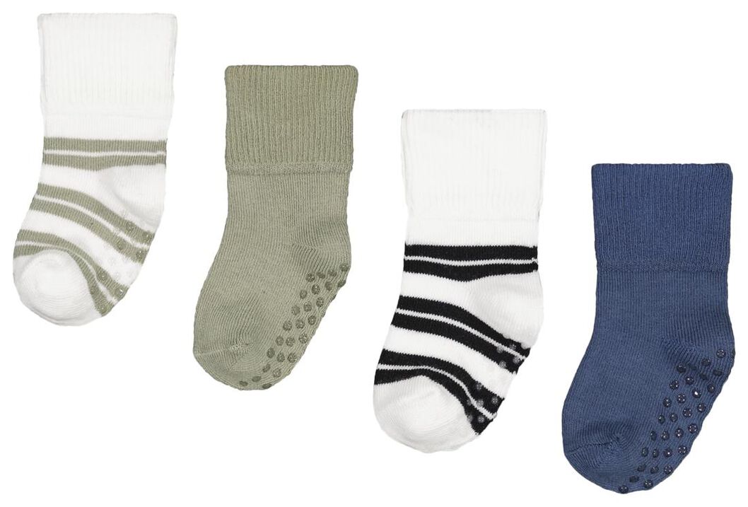 4 pairs baby socks with bamboo blue - 1000025168 - hema