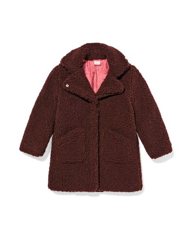 manteau enfant teddy marron fonc&eacute; - 30825206DARKBROWN - HEMA