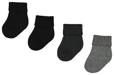 4 paires de chaussettes bébé gris - 1000021603 - HEMA