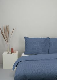 Bettwäsche, Soft Cotton, Struktur, weiß blau blau - 1000026108 - HEMA