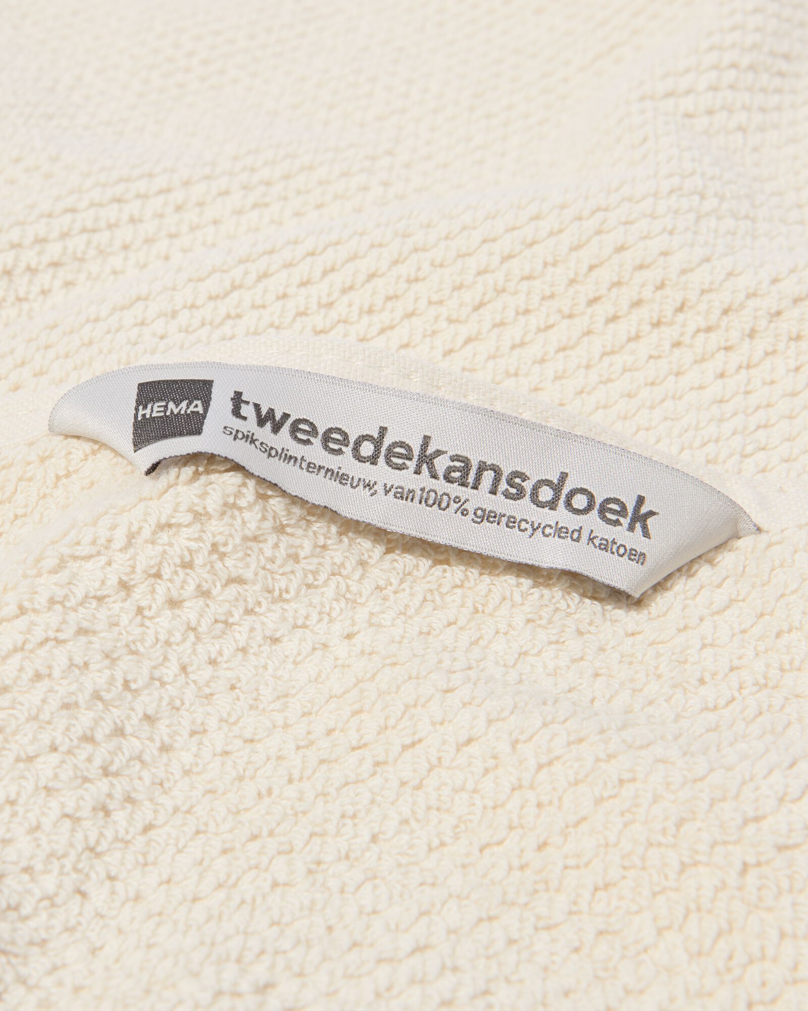 handdoek 2e kans recycled katoen ecru - 2000000084 - HEMA
