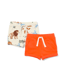 2 shorts bébé animaux orange orange - 1000030998 - HEMA