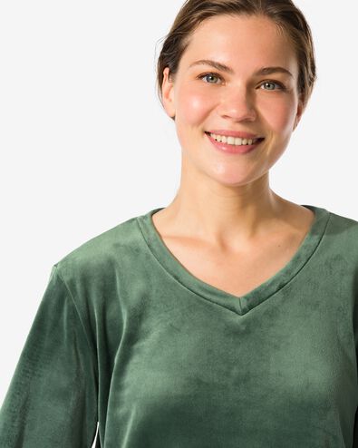 Damenshirt aus Samt dunkelgr&uuml;n - 23401030DARKGREEN - HEMA