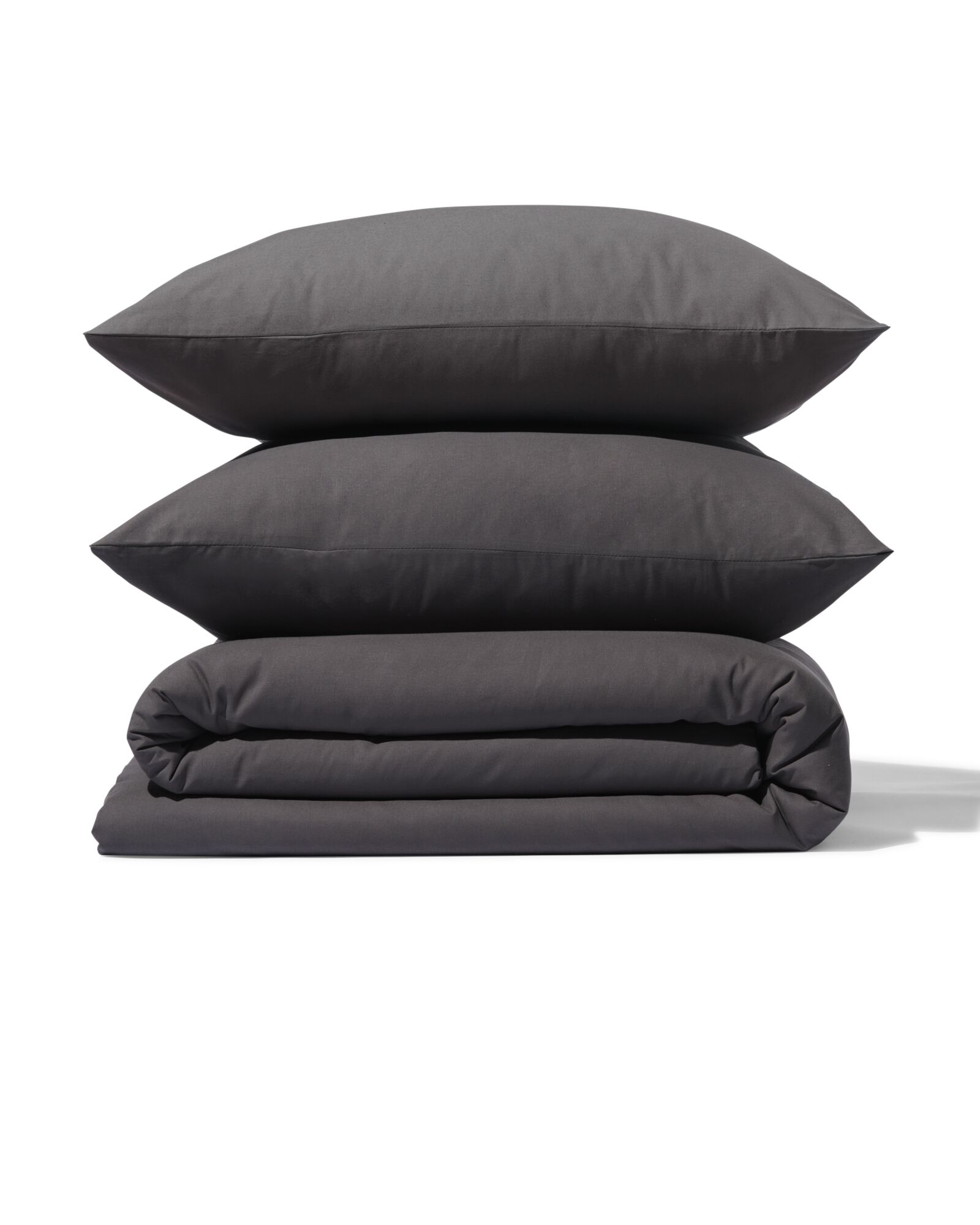 housse de couette en coton doux 240x200/220 gris foncé - 5797027 - HEMA