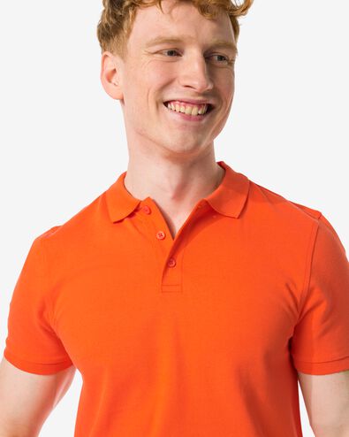 Herren-Poloshirt, Piqué orange L - 2107482 - HEMA
