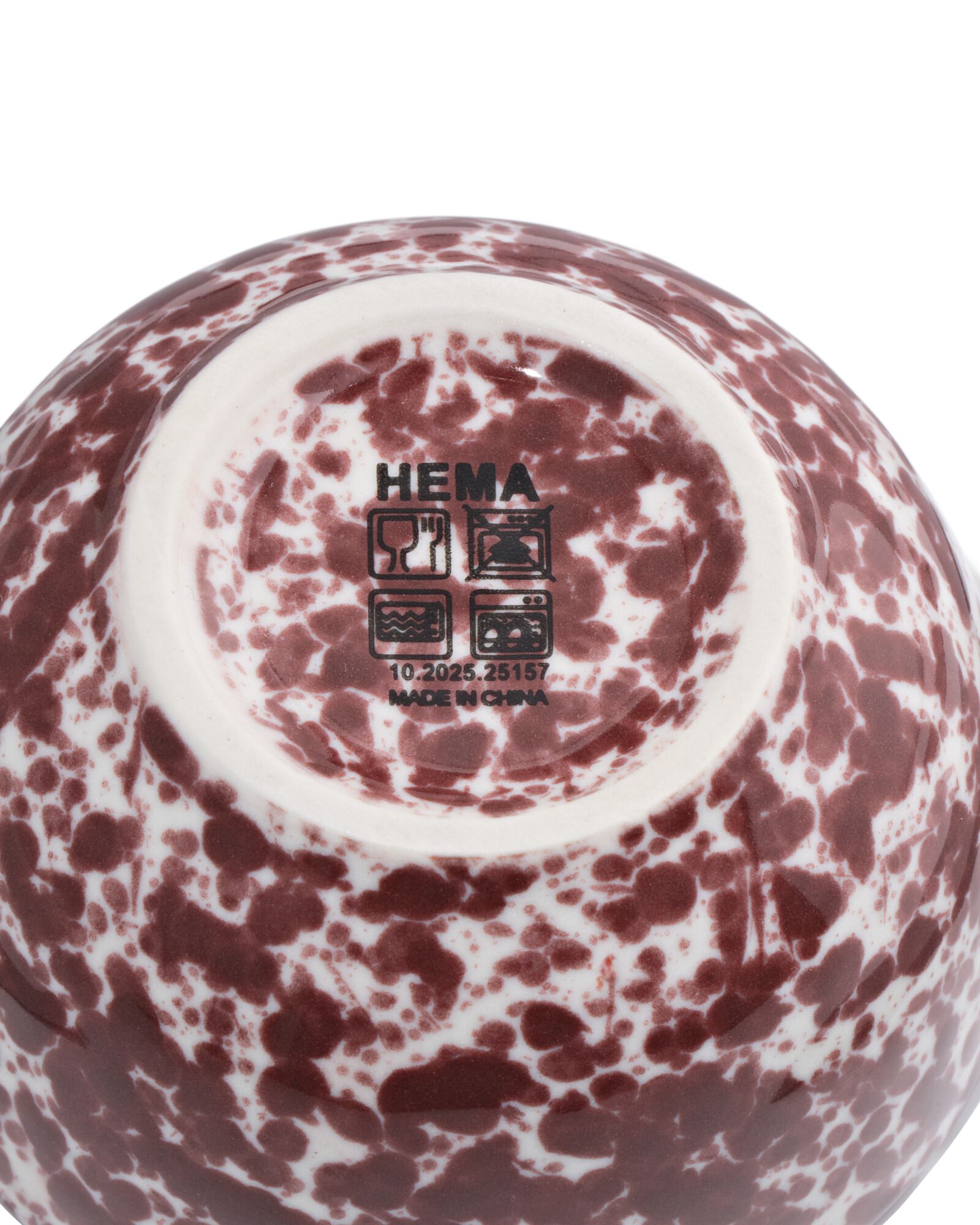 Mini-Sch&auml;lchen ⌀ 7 cm aus Steingut, Rot, gesprenkelt - 9650362 - HEMA