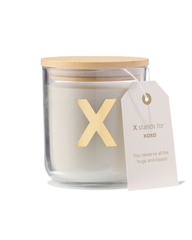 bougie en verre &Oslash;8x10cm lettre X - 61100423 - HEMA