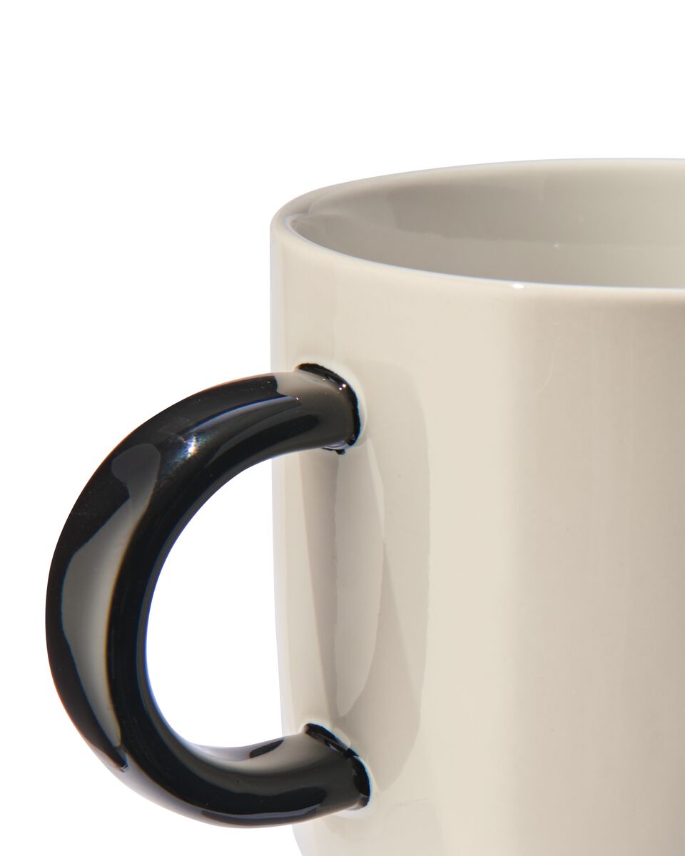 mug en faïence blanc/noir 350 ml - Z - 61120121 - HEMA