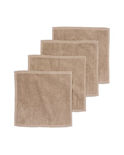 gezichtshanddoekjes 30x30 zware kwaliteit taupe - 4 stuks taupe gezichtsdoekjes 30 x 30 - 5200236 - HEMA
