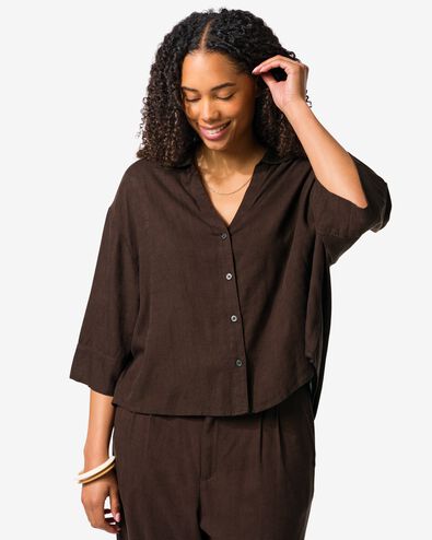 Damenbluse Dawn dunkelbraun dunkelbraun - 36207960DARKBROWN - HEMA