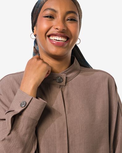 Bluse Senna gerippt taupe taupe - 36206530TAUPE - HEMA
