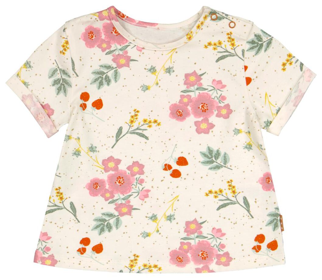 Newborn-T-Shirt, Blumen eierschalenfarben eierschalenfarben - 1000027739 - HEMA