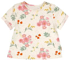 newborn t-shirt bloemen gebroken wit gebroken wit - 1000027739 - HEMA