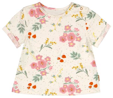 Newborn-T-Shirt, Blumen eierschalenfarben - 1000027739 - HEMA