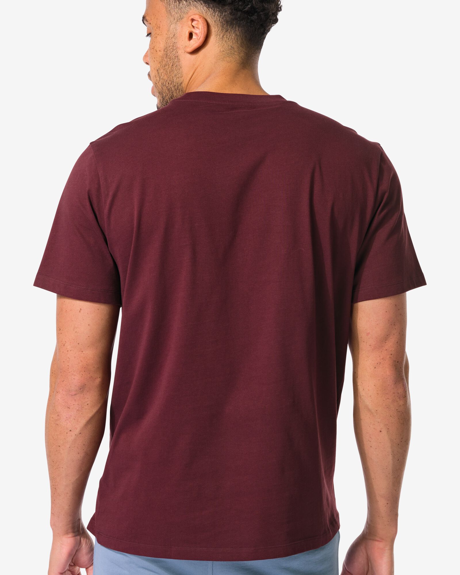 heren T-shirt regular donkerrood donkerrood - 2190360DARKRED - HEMA