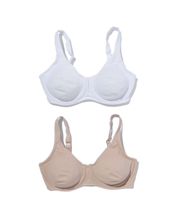 2er-Pack nicht vorgeformte Bügel-BHs, E - F bunt bunt - 1000028569 - HEMA