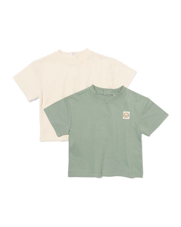 baby T-shirts jersey - 2 stuks ecru ecru - 33187870ECRU - HEMA