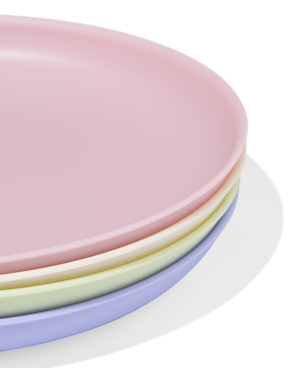 assiettes ⌀ 21,5 cm plastique pastel - 4 pi&egrave;ces - 80650229 - HEMA