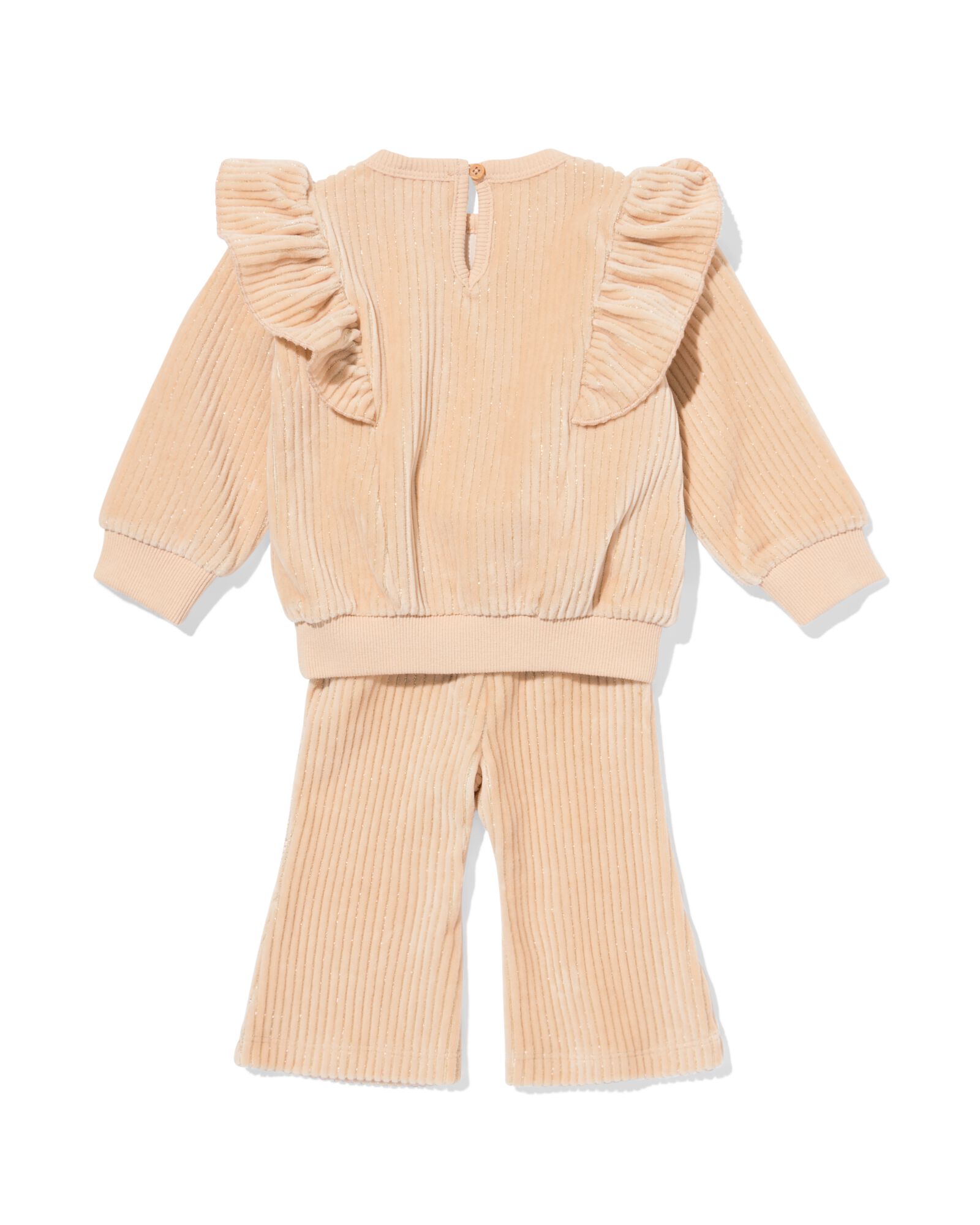 Baby-Bekleidungsset, Rippvelours mit Glitzer hellbraun - 33050770LIGHTBROWN - HEMA