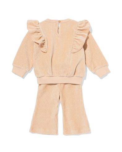 Baby-Bekleidungsset, Rippvelours mit Glitzer hellbraun - 33050770LIGHTBROWN - HEMA