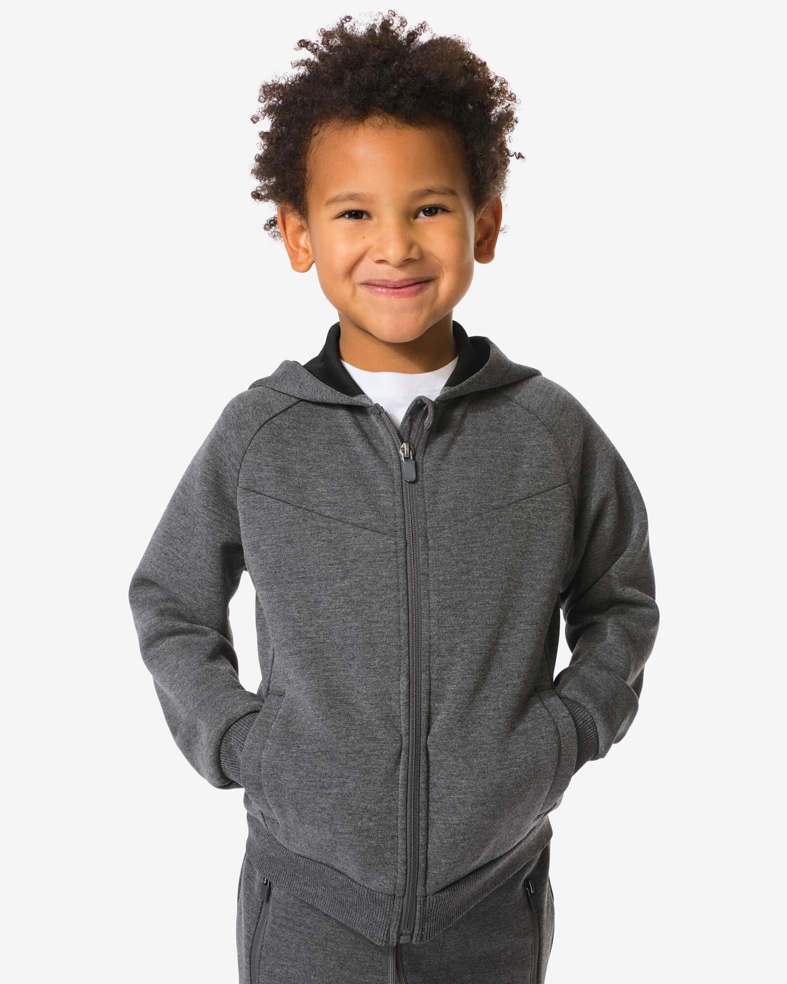 cardigan enfant gris chin&eacute; gris chin&eacute; - 30712503GREYMELANGE - HEMA