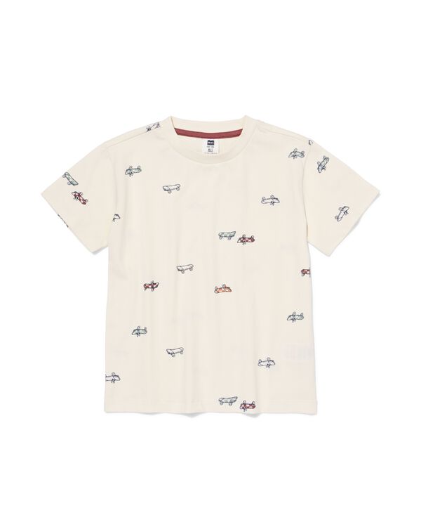 kinder T-shirt skateboard wit wit - 30713207WHITE - HEMA