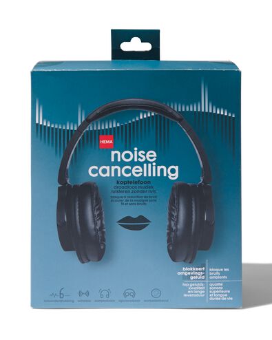 draadloze koptelefoon met noise cancelling zwart - 39620037 - HEMA