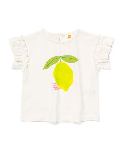 t-shirt bébé citron blanc cassé 86 - 33046355 - HEMA