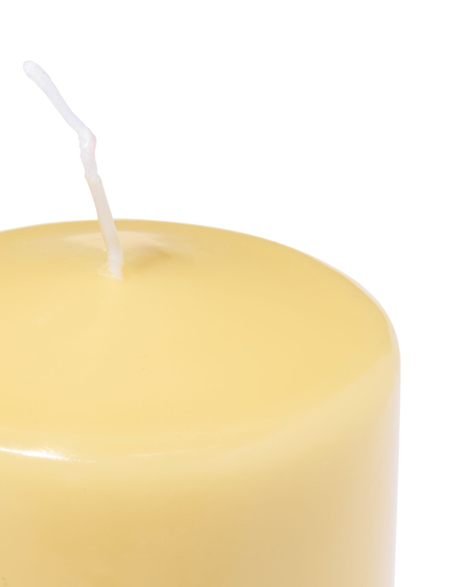 grosse bougie 7 x 8 cm stri&eacute;e jaune clair - 13509018 - HEMA