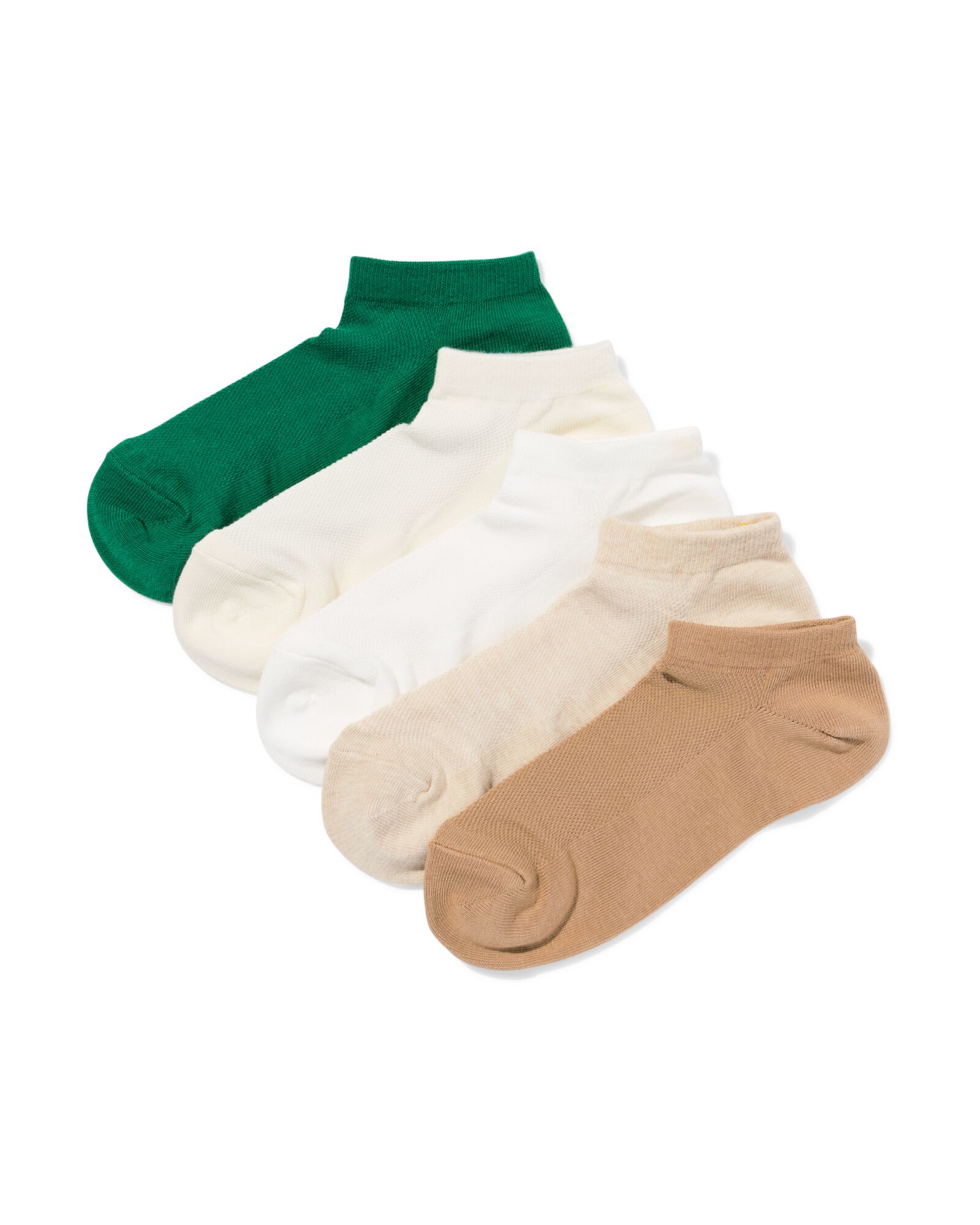 heren enkelsokken mesh - 5 paar groen groen - 4150325GREEN - HEMA