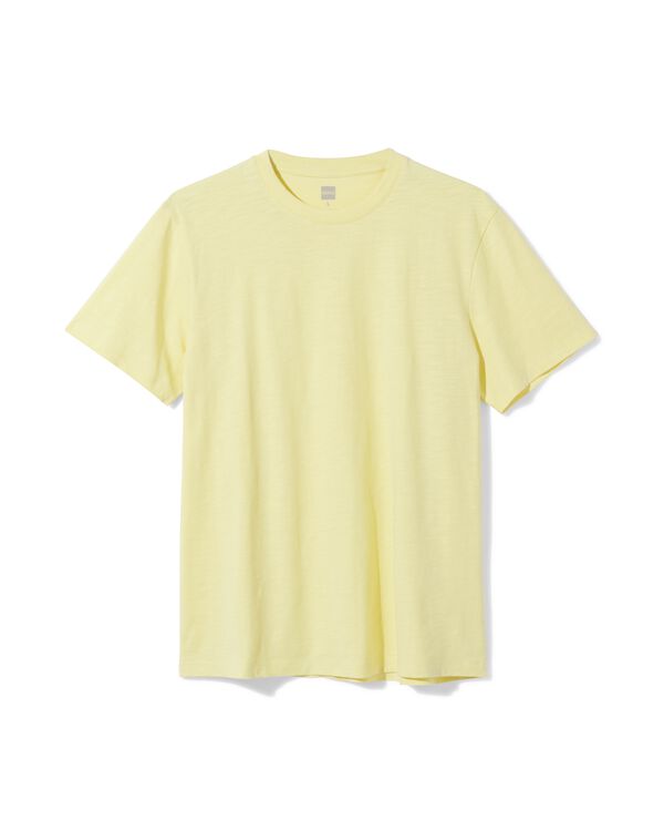 heren T-shirt Jaap slub lichtgeel lichtgeel - 2178840LIGHTYELLOW - HEMA