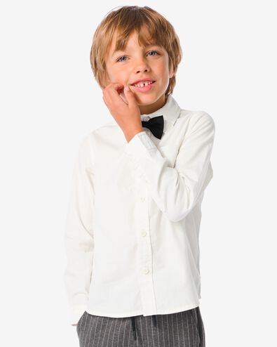 chemise enfant avec noeud papillon blanc 146/152 - 30752556 - HEMA