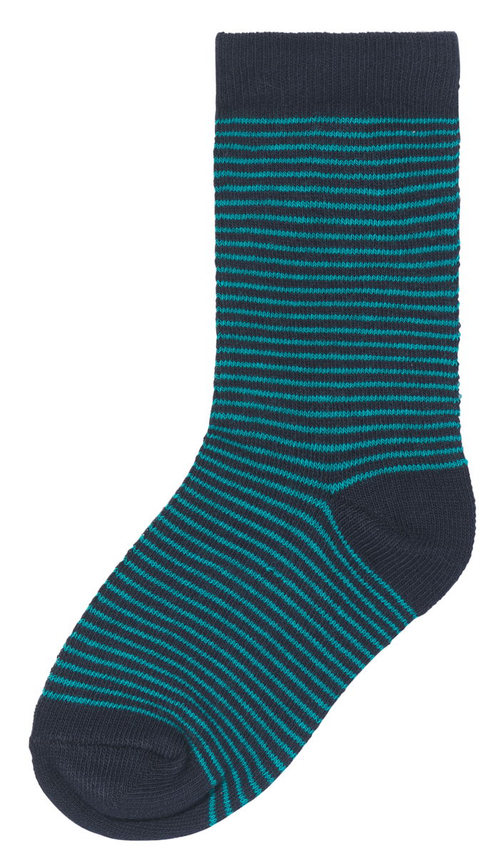 5 paires de chaussettes enfant avec coton bleu bleu - 1000028426 - HEMA