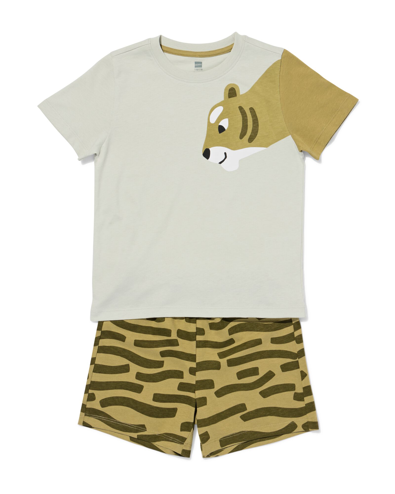 pyjacourt enfant tigre vert clair vert clair - 23001260LIGHTGREEN - HEMA